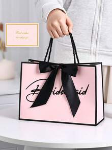 Customized Gift Bag With Bow, Personalized Gift Bag With Bow, Personalized Bridesmaid Gift Bag, Ribbon Tie Gift Bag, Birthday Gift Bag - Multicolor - View 7
