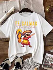 1 Camiseta Casual de Moda para Hombres y Mujeres, Estilo Vintage, con Estampado de Letras Divertidas, Cuello Redondo, Manga Corta, Camiseta Casual para Madres, Camisetas Gráficas para Mujeres, Versátiles, fáciles de combinar, adecuadas para uso diario, estilo urbano, ropa de vacaciones, ropa de fin de semana. - Blanco - Ver 6