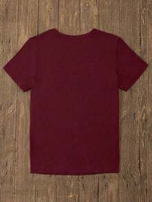 LUNE Blusa estampada con girasol y mariposa para mujer - Burdeos - Ver 2