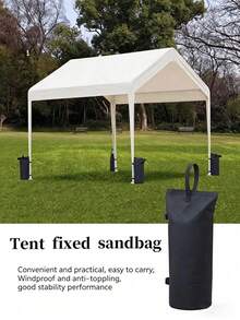 1/2pcs Heavy Duty Canopy Weight Bags, Thick Tent Sandbag Weights Up To 40kg, Black Universal Fit For Gazebo, Sun Shade, Outdoor Tent Stabilizing - A - View 2