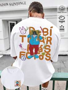 Men's Summer And Autumn Cotton T-Shirt, Featuring Frog Print, Suitable For Everyday Wear, Streetwear, Holidays, Leisure And Sports - White 5 - View 6