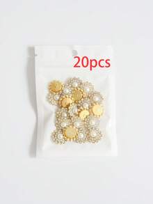 50/80/120/500顆 14mm 水晶珠，時尚水鑽與仿珍珠裝飾珠，適用於手工藝製作 - 米色 - 查看 16