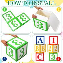 Back To School Party Decoration Set - ABC123 Colorful Letter & Number Stacking Balloon Box, Suitable For Kindergarten, School Theme Events Decor - View 3