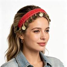 1 chiếc mũ đội đầu múa bụng phong cách Bohemian - Dây đeo đầu lấp lánh có thể điều chỉnh, thích hợp cho đám cưới/lễ hội/câu lạc bộ, vương miện tóc phong cách retro Y2K. - Nhiều màu - Xem 4
