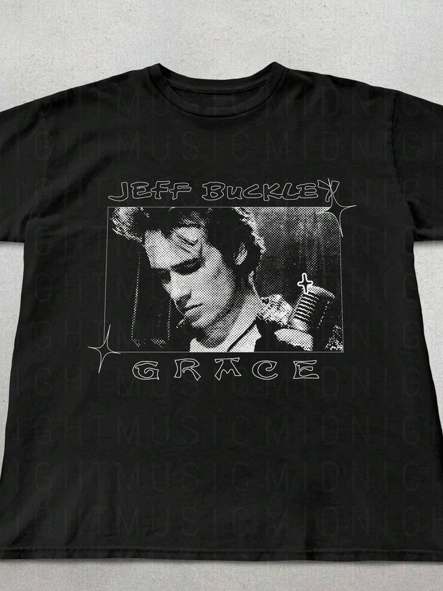 ropa Camiseta de Jeff Buckley, camiseta del álbum Grace, regalo para un fan de Jeff Buckley, camisetas de moda, camisetas de música, camiseta gráfica de Jeff Buckley, camisetas unisex, piratas Children's clothing - Negro - Ver 1