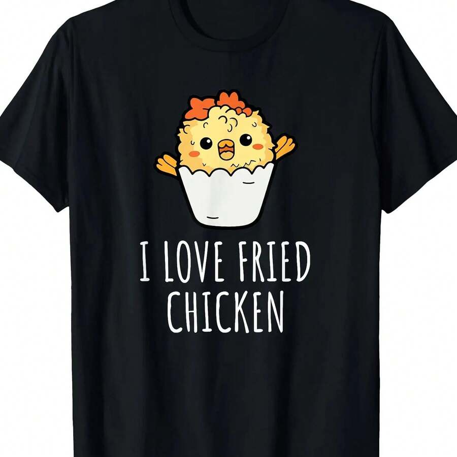 I Love Fried Chicken - Soft And Comfclothestable to The Touch, Elegant And Doesn'T Shrink Easily. clothesclothesG T-Shirt, Gift - Negro - Ver 1