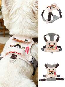 DomKim Adjustable No Pull Soft Padded Dog Harness, Decorative Embroidered Vest Harness With Storage Pocket, Reflective Anti-Escape Pet Walking Vest, Breathable Lightweight Outdoor Walking Gear For Puppy Small Medium Dogs, Multi Sizes Mixed Colors - White - View 2