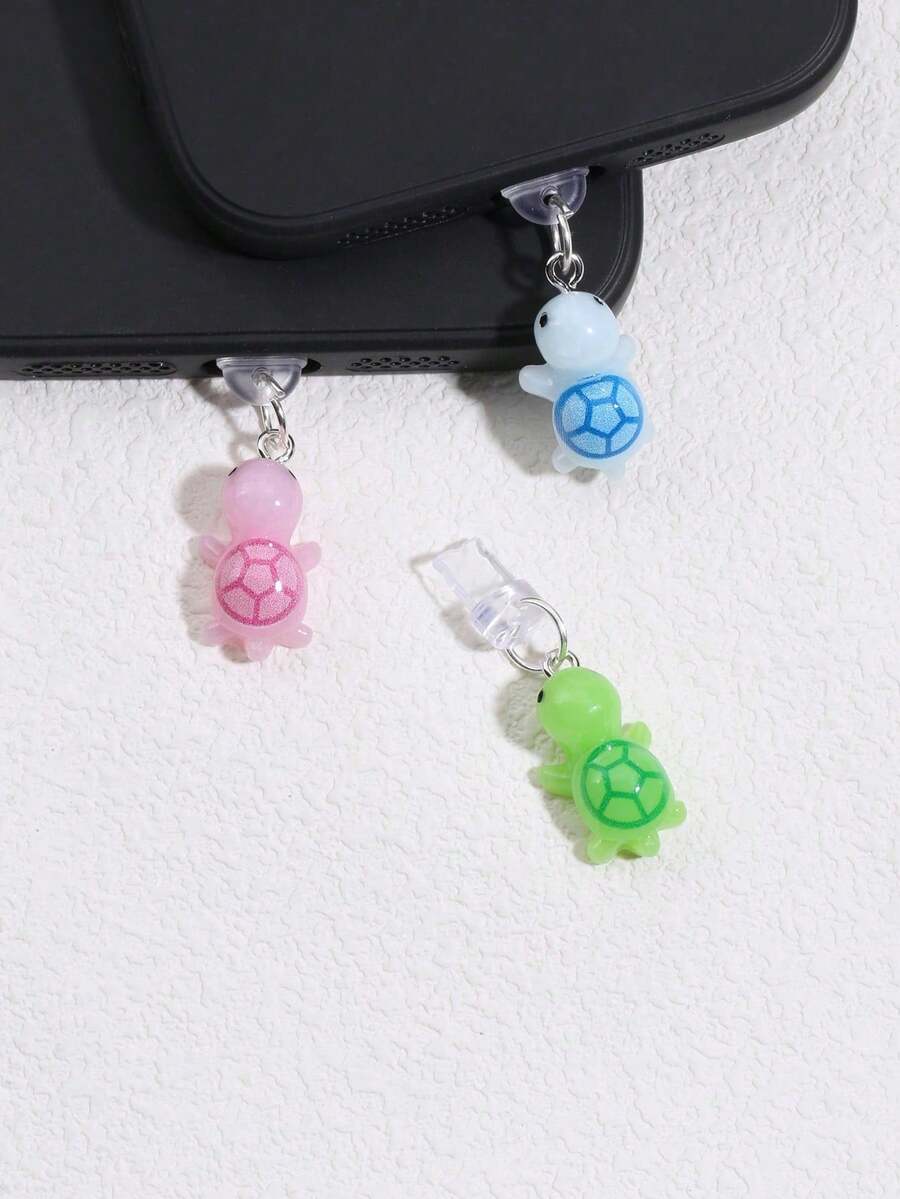 1pc Small Turtle Phone Dust Plugs, Charging Port Decorative Charms, Waterproof Dustproof Aesthetic Pendants, Suitable For IPhone Charging Port, Type-C Charging Port - Multicolor - View 1