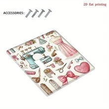 1pc Vintage Sewing Machine Light Switch Cover Plate - Pink Sewing Theme, With Button, Zipper And Threading Mechanism Design, Suitable For Single/Double Switch Socket Panels, Ideal For Sewing Room, Craft Room, Bedroom Decor (Easy Installation), 2D Flat Design - Multicolor - View 10