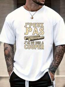 Camiseta unisex de manga corta, camiseta para hombre con la frase francesa "J'Peux Pas J'Ai Du Bois".￀CortarCorte de madera-SólidoMaderaRegistroImprimirInformalCortoMangaRedondoCuelloVeranoSuperiorparaAl aire libreEntusiastas&TemáticoEventos-DivertidoNovedadTeeplayerashombre, , , Dazymujer,romwehombres, bohochic,maestrasregalos,camisetaparaconjuntos de mujercon curvasparamu,y2k, - Blanco - Ver 6