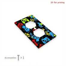 1pc 2D Printed "Play Start Let Go" Light Switch Panel Cover, Functional Decorative Wall Plate, With Exquisite Pattern, Suitable For Bedroom, Kitchen And Home Decor, 2D Flat Version - Multicolor - View 12