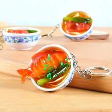 1pc/2pcs Realistic Food Bowl & Noodle Keychain, Creative Mini Food Toy Pendant, Unique Bag Charm & Small Gift - Multicolor - View 4