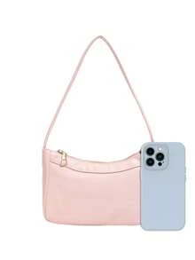 Bolso de red con flores y rosas para niña; Nuevo estilo de bolso de mano para cena; Bolso de hombro fresco y sencillo; Bolso de mano con flores - Rosa - Ver 2