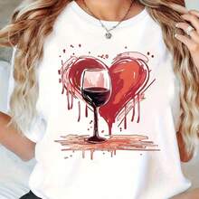 Printed T-Shirt For Men And Women - 白色 - 查看 1