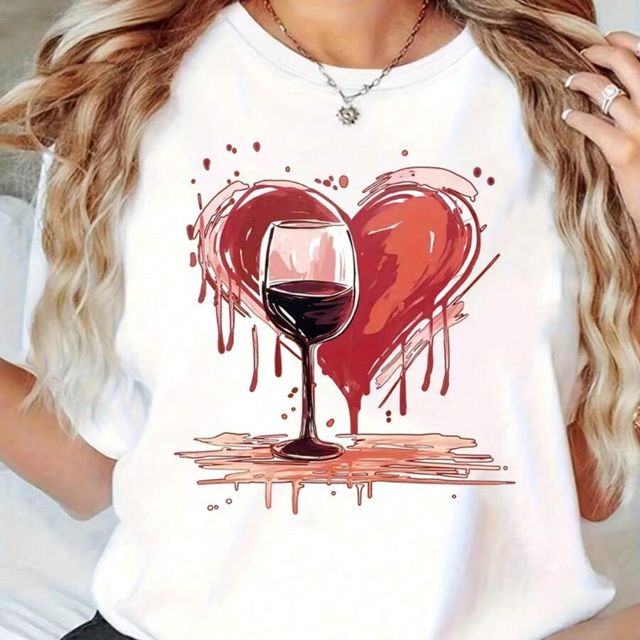 Printed T-Shirt For Men And Women - 白色 - 查看 1