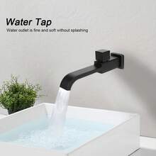 G1/2 Wall Mounted Wash Basin Sink Faucet Cold Water Tap Bathroom Accessories Matte Black - Grifo - Ver 4