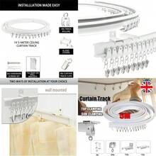 NEW 5M Bendable Flexible Curtain Track Rod Rail Ceiling Window Caravan Straight Bay UK - VJK0159-s - View 2