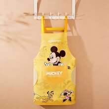Disney 防水防油卡通可愛半身圍裙，高端青年風格，適用於廚房、居家與工作服 - 均碼 - 查看 9