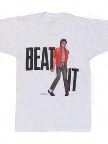 Camiseta de cuello redondo 1 pieza 2026 Classic Michael Jacksons King Of Pop  Rap Style T Shirt Black Crew Slogan Bodybuilding Top Boyfriend Style Casual Wear Suitable For All Seasons Graphic Tee Men Playera De Hombre T-Shirts For Men, Jackson Glove Graphic T-Shirt, Men's And Women's Sports Leisure Tee, Y2k Summer Vacation Clothes, T Shirts For Men's And Women's Graphic Tee Lightweight Breathable 100% Cotton T Shirt - Regular Fit Round Neck Casual Casual Attire - , Casual Shortsleeved Round Neck Summer Tops, Mediumstretch Fabric, Comfortable Fit For All Seasons, Tshirt With Unique Pattern, Relaxed Fit, Free Shipping Summer Tops Summer Outfits For Women Summer Clothes Summer Vacation Outfits Women Summer Clothes, Camiseta con estampado kawaii, Top de estilo urbano hip-hop, blusas para mujer, La elección perfecta para tus atuendos de San Valentín, afiliado , camiseta masculina con gráfico Ropa masculina divertida y a la moda - Blanco - Ver 1