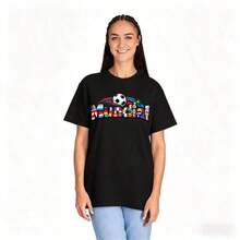 Camiseta de Alta Calidad al por Mayor de la Copa Mundial 2026, Camiseta de Fútbol, Deporte, México, Argentina, Brasil, Uruguay, EE. UU. y Más, Camiseta Blanca, Top Corto, Ropa para el Día de la Madre, Envío Gratis, Ropa Vintage para Mujer, Halloween, Tops de Verano para Mujer, Ropa Y2k para Mujer, Tops de Verano para Mujer, Top para Mujer, Conjuntos de Verano para Mujer, Conjuntos de Vacaciones para Mujer, Conjuntos de Playa para Mujer, Conjuntos de Festival para Mujer, Conjunto para Conciertos Country, Nueva Llegada 2026 - 100% Algodón Transpirable - Negro 2 - Ver 6