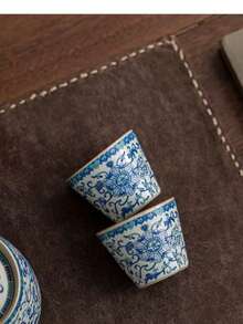 2 Stücke/4 Stücke/6 Stücke Keramik Teetassen, Vintage Keramik Nachmittagsteetassen, Ru-Ofen verschlungene Lotus Duft-Verkostungstassen, können als Haupttasse, persönliche Tasse, Kung Fu Tee Set verwendet werden, geeignet für Büroempfang, Gästeunterhaltung, tägliche Heimanwendung - Verschiedenfarbig - Übersicht 4