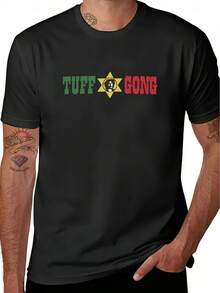 Camiseta de música reggae con logo de gong resistente, corte clásico, tejido premium suave y cómodo, para todas las estaciones, cuello redondo, adecuada para ocasiones casuales y deportivas, unisex, coleccionable - Negro - Ver 1