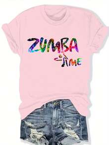 Talla Grande - Talla Grande - Camiseta Casual de Talla Grande con Mangas Cortas y Estampado de Letras, Adecuada para Verano y Primavera, Ropa de Talla Grande para Mujer - Rosa - Ver 6