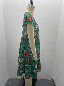 Women Maxi Dresses - Dark Green - View 3