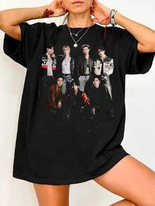 Arirang World Tour 2026 T-Shirt, Bangtan Boys Fan Art Concert T-Shirt, Concert T-Shirt, Fashion, Urban Style, Outdoor Play Clothes, Vacation Clothes, Warm Weather Clothes, Summer Casual Wear - 黑色 - 查看 1