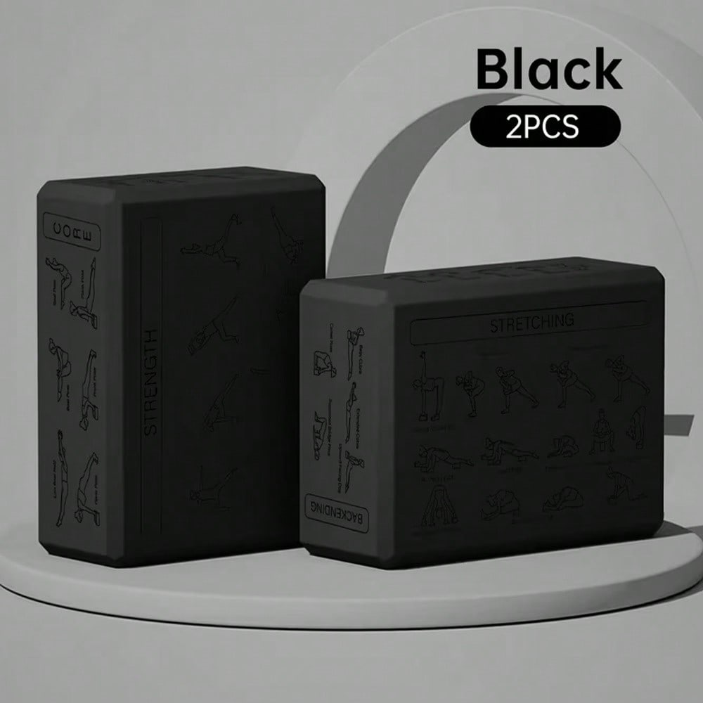 Piezas Bloques de yoga con 6 guías de posturas de yoga, diseño amigable para principiantes, suave y antideslizante con bordes biselados, adecuado pa