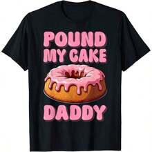 Pound My Cake Daddy Inappropriate Joke Adult Humor Gag T-Shirt - Black - View 7