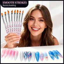 LANDOT 31pcs Nail Art Tool Kit, Including Nail Brushes, Dotting Tools, Dust Brush, Striping Brush, Drawing Pens, Suitable For Nail Art Design - Baby Blue - View 4