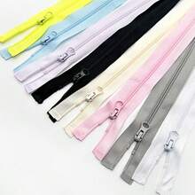 A Set Of 8 High-Quality No. 3 Single-Ended Open-End Nylon Zippers, Suitable For Sportswear And Sun-Protective Clothing - Multi-Color Combination Pack Including White, Black, Gray, Etc. - Durable Zippers In Multiple Sizes, Suitable For Sewing - 0044 8pcs Mixed Color - View 2