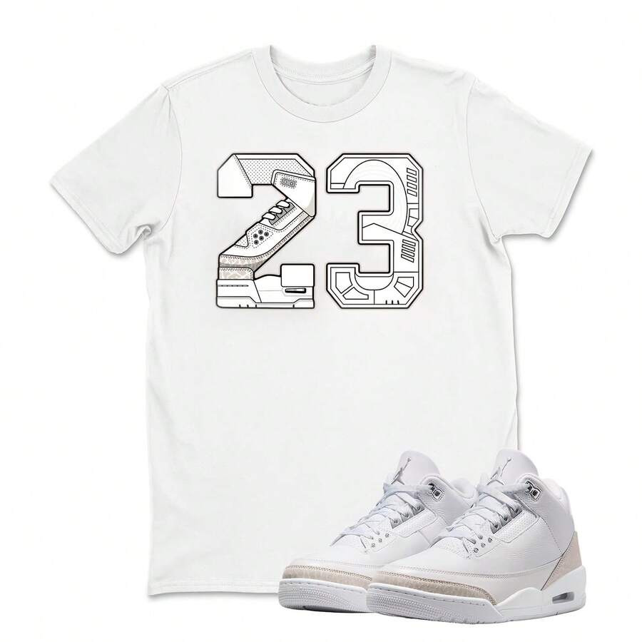Camiseta con el número 23 para combinar con las s3 Pure Money, camiseta retro 3s Pure Money, camisetas deportivas para combinar con las s3 Pure Money - forma - Ver 1