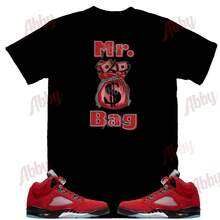Mr. Bag  Retro 5 Raging Bull Sports T-Shirt, Retro 5 Raging Bull T-Shirt, Red And Black 5s T-Shirt - 款式 - 查看 1