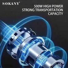 Mixer Listrik SOKANY 4-in-1, Daya Tinggi 500W, Kontrol 2 Kecepatan, Cocok untuk Mengocok Telur, Mencampur Daging, Membuat Makanan Bayi dan Jus, Sempurna untuk Penggunaan di Rumah dan Hotel, Juga Sebagai Pelengkap untuk Buah dan Makanan - Hitam - View 5
