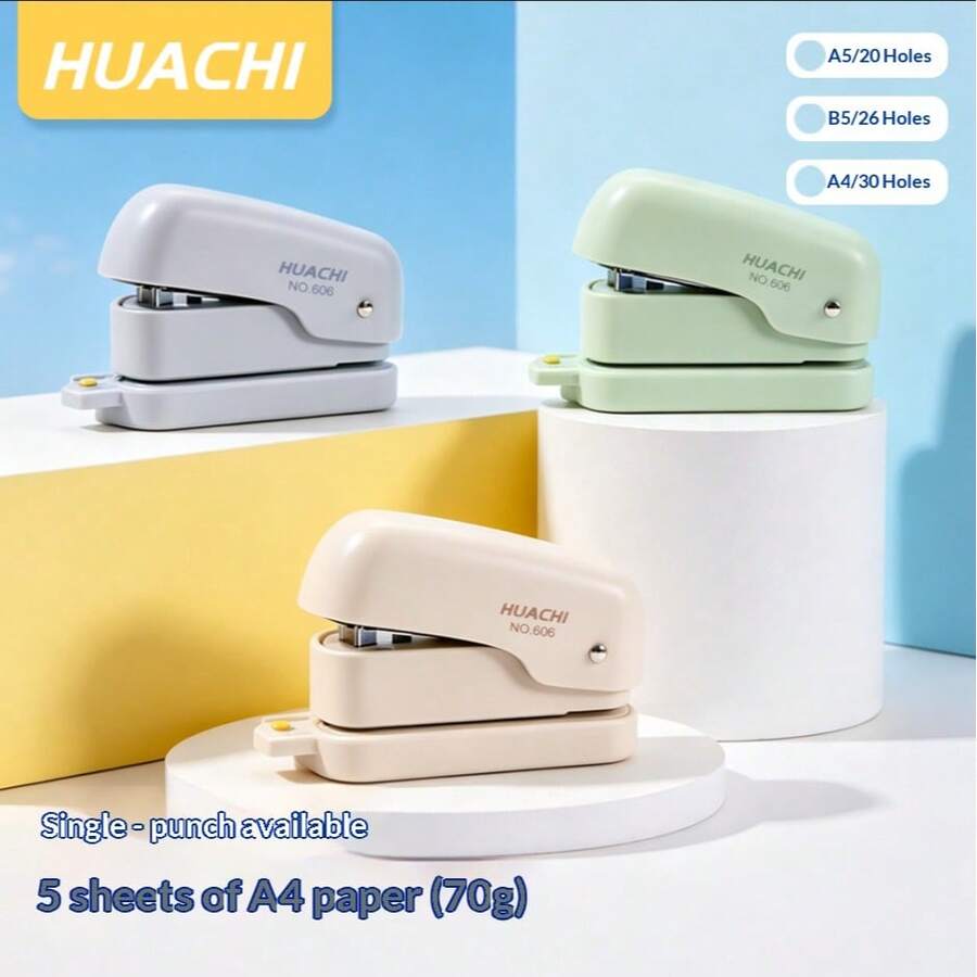 Máy đục lỗ giấy 6 lỗ, chuyên dụng cho học sinh, sổ tay khổ A4, máy đục lỗ nhiều lỗ, dụng cụ đục lỗ sổ kế hoạch nhỏ, máy đục lỗ vòng tròn, bìa đựng tài liệu rời, máy đục lỗ thủ công khổ A5. - Mảnh duy nhất - Xem 1