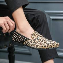 ZCZ Men's Leopard Print Loafers, Slip-On Casual Leather Shoes, Low-Top Moccasins - Leopard Print - View 10