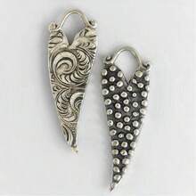 Heart-Shaped Leaf Design Earrings, Suitable For Women, Versatile For Daily Wear, Festivals And Vacations - Antique Silver - View 1
