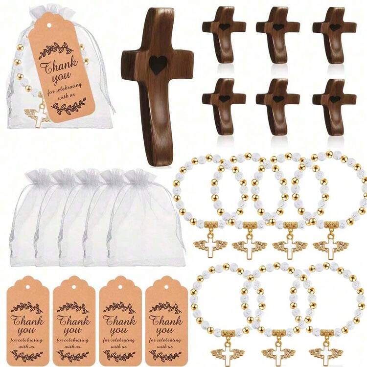 24 Encouraging Gift Pocket Crosses, Including 8 Crosses, 8 Sandbags, And 8 Cards, Encouraging Gifts To Relieve Tension And Comfort, Suitable For Holding Attachment And Prayer, Adult Religious Gifts. 3/4 Piece Combination, 3-150 Pieces To Choose From - Multicolor - View 17