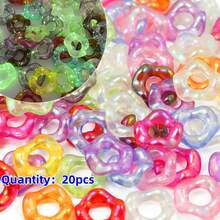10pcs Acrylic UV Coated Colorful Beads, Hexagon Fidget Toys, Macaron Color Wavy Flower Shape, DIY Jewelry Accessories - Waves - View 18