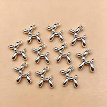 10/20 piezas Encantos, colgantes, pendientes y pulseras con forma de perro de metal dorado y plateado para hacer joyas DIY - Perro globo - Ver 9