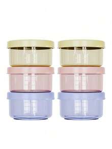 6pcs Round Sealed Food Storage Containers, Freezer Plastic Meal Prep Containers, Leak-Proof PP Material Reusable Boxes, Suitable For Soup, Dishes, Stackable, Microwave & Dishwasher - Multicolor - View 14
