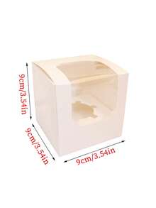 5pcs/20pcs/50pcs Window Bread Box, Pastry Box, New Large Square Cake Box, Small Kraft Paper Cupcake Box, Suitable For Cookies, Macarons, Mini Snacks, Suitable For Holidays, Parties, Paper Cup Cake Box, Birthday Gift Packaging - Multicolor - View 2