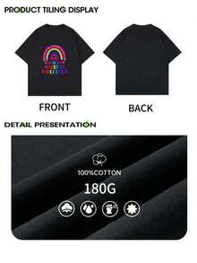 1 Piece Women's Blouses Beautiful Blouses For Women Elegant Women's Clothing Rainbow Master Director Blouses 180G White And Rainbow Print High Quality Basic Round Neck Loose Fit For Men And Women Breathable Versatile Machine Washable Comfortable Size S ~ 3XL Daily Casual Sporty Essential Summer Suitable For Spring, Summer And Autumn Maija Women - 黑色 - 查看 7