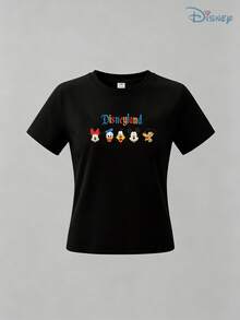 Boys' Disneyland Classic Characters "Where Dreams Come True" Double-Sided Graphic T-Shirt, Kids Vintage Magic Tee, Soft Breathable Casual Top For Boys, Ideal For Everyday Wear, Playground, School, Theme Parks, Family Trips & Outdoor Activities - màu đen - Xem 3