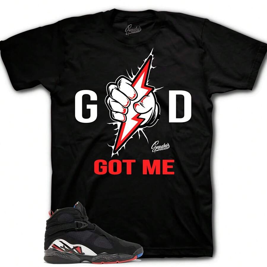 Camisetas deportivas a juego con los playoffs retro 8 camiseta God Got Me - forma - Ver 1