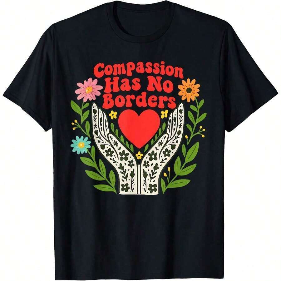 La compasión no tiene fronteras - Camiseta - Negro - Ver 1