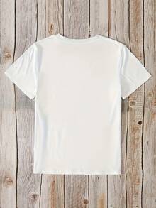 T-Shirt Of The Blessed Virgin Of Thaddeus For Women | Green And Gold Religious Pattern, Short Sleeves, Round Neck, Casual Top, Suitable For Daily And Festive Wear, Spanish Christian Clothing, Suitable For All Seasons, Machine Washable And Comfortable. - 白色 - 查看 2