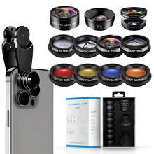 Kit de lente multifunción de alta definición 11 en 1 para smartphone - Macro, gran angular, ojo de pez, lente CPL/Starlight/Filtros - Adecuado para la mayoría de los teléfonos inteligentes - Kit de lentes para teléfono móvil - Ver 2